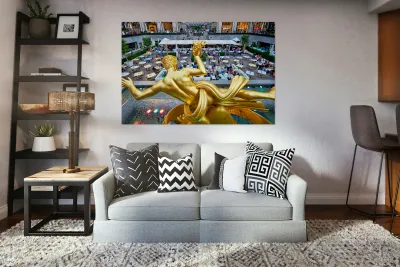 Prometheus statue at Rockefeller Center in Manhattan during the  Reproduction