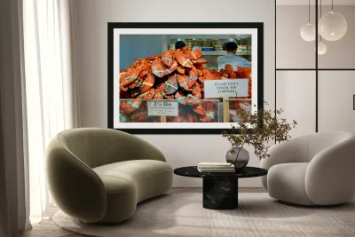 Lobsters are piled high at the Lobster Place Restaurant Reproduction