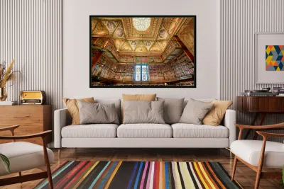 Visitors explore the Morgan Library and Museum in Manhattan New Reproduction