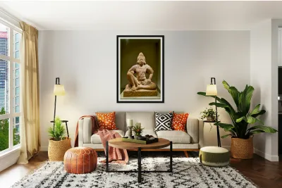 Sculpture of a seated figure in the Asian Art Gallery in Manhatt Reproduction