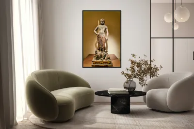 Statue of a warrior from Asia at the Metropolitan Museum of Art Reproduction