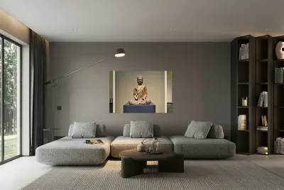 Buddha statue at the Mets Asian art gallery Reproduction