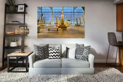 Oceanic art displays at the Metropolitan Museum of Art in Manhat Reproduction