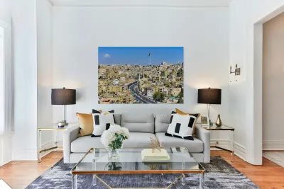 Cityscape view of Amman Jordan with buildings and roads Reproduction