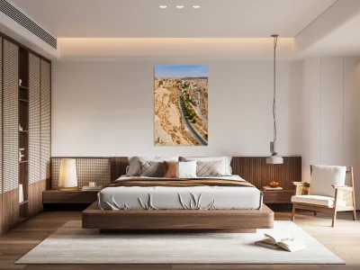 Kerak Castle shows the land and buildings around it in Jordan Reproduction