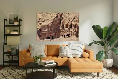 Royal Tombs at Petra in Jordan show ancient architecture and his Reproduction