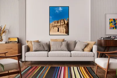 Exploring ad deir monastery at petra in jordan Reproduction