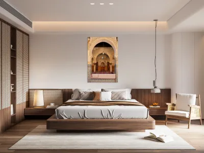 Visit Bou Inania Madrasa in Fez Morocco during the day Reproduction