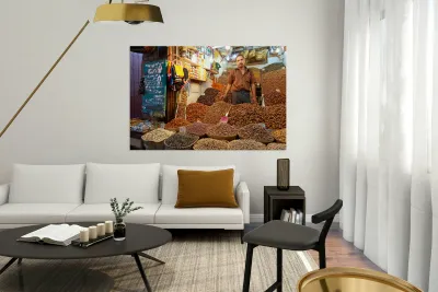 Dried fruit sale in souk of Marrakesh Morocco during daytime Reproduction