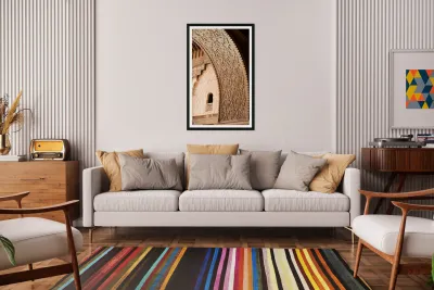 Madrasa Ben Youssef in Marrakesh shows detailed architectural de Reproduction