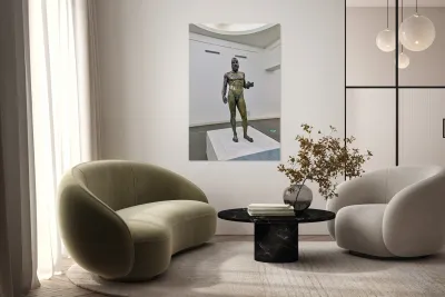 Riace Bronze statue B at National Museum of Magna Grecia in Cala Reproduction