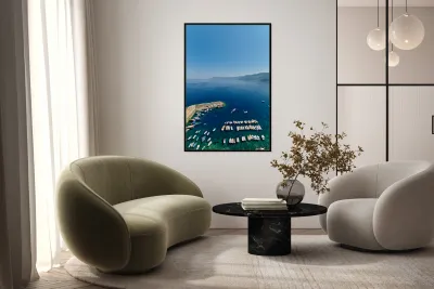 View of Chianalea harbor in Scilla Calabria Italy with boats Reproduction