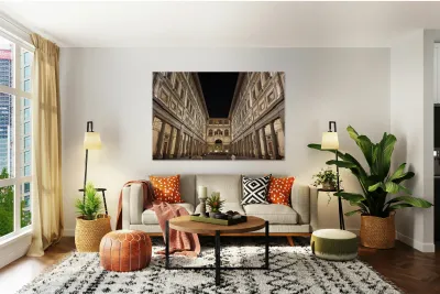 Museum visit at night at Museo degli Uffizi in Florence Italy Reproduction