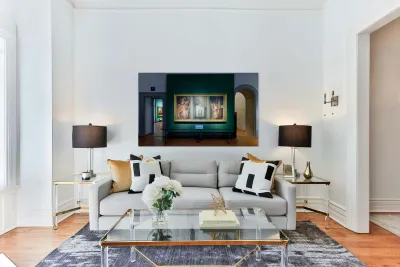 Artwork display in Uffizi Gallery featuring Veroneses Annunciat Reproduction