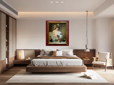 Artwork of bacchus by caravaggio in uffizi gallery florence Reproduction