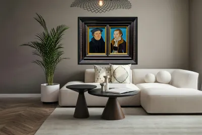 Portrait of martin luther and caterina bora in uffizi gallery Reproduction