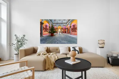 Palazzo Medici Riccardi inner courtyard in Florence Tuscany Ital Reproduction