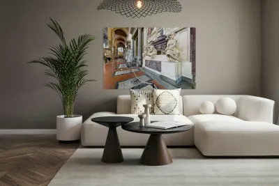 Michelangelos tomb at Basilica di Santa Croce in Florence Italy Reproduction