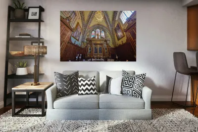 Santa Maria Novella Church in Florence on a sunny day Reproduction