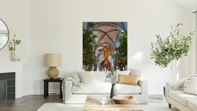 Visit to santa maria novella church in florence tuscany italy Reproduction