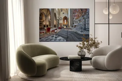 Visit to santa maria novella church in florence tuscany italy Reproduction