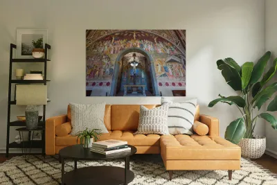 Santa Maria Novella church interior with historical art in Flore Reproduction