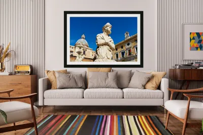 Fountain at Piazza Pretoria in Palermo displays many unique stat Reproduction