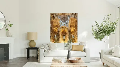 Interior view of Cappella di San Cataldo in Palermo Sicily Reproduction