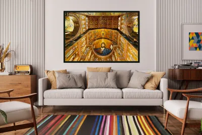 Mosaic details of Duomo di Monreale in Palermo Sicily Italy Reproduction