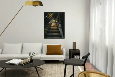  Lion and Unicorn Staircase University Of Glasgow Scotland UK Reproduction