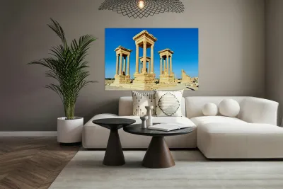 Tetrapylon structure in the ancient city of Palmyra in Syria Reproduction