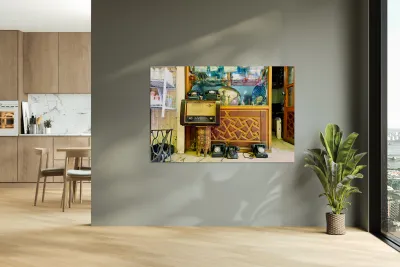 Second hand shop displays vintage items in Damascus Syria Reproduction