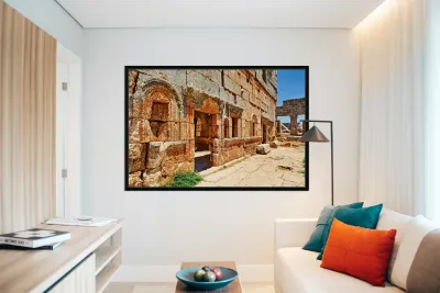 Exploring the ruins of Serjilla in northwestern Syria Reproduction