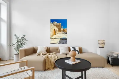 Explore the ancient paths leading up to Aleppo Citadel in Syria Reproduction