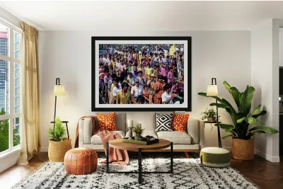 People gather on boats during the Inle Lake Festival in Myanmar Reproduction