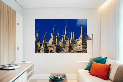 Mohnyin Thambuddhei Paya in Monywa shows many stupa structures Reproduction