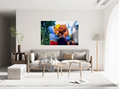 Portrait of Burmese women of Shan ethnicity in Myanmar Reproduction