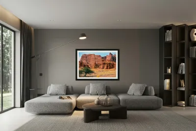 Eroded red rock formations in Quebrada de las Conchas near Cafay Reproduction