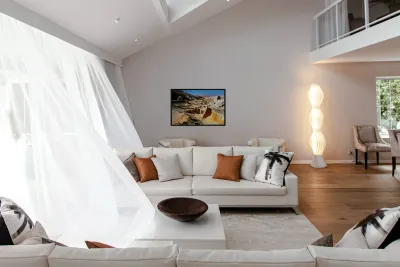 Dramatic arid mountain landscape with a winding road. Reproduction