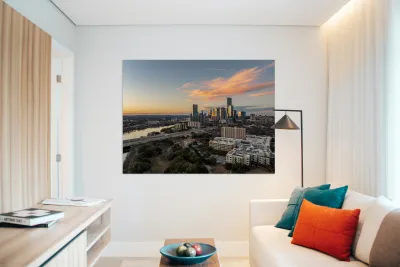 Aerial panorama Austin Texas downtown panorama Reproduction