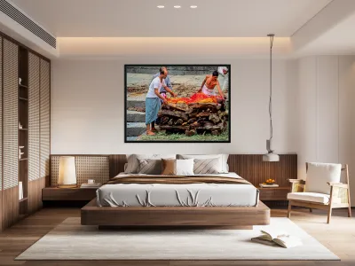 Cremation ceremony in Pashupatinath Kathmandu Nepal Reproduction