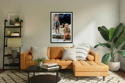 Children playing in a narrow street in Kathmandu Nepal during d Reproduction