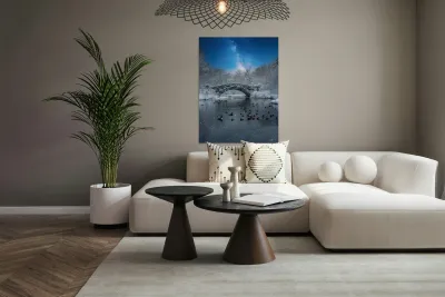 Stillness Beneath the Winter Bridge Reproduction