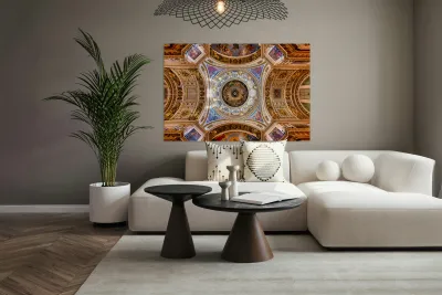 View of the ceiling at St. Isaacs Cathedral in Saint Petersburg Reproduction