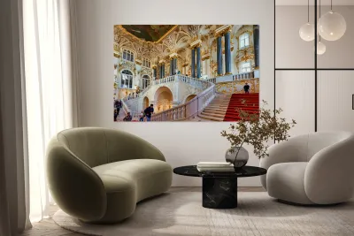 Jordan staircase in winter palace at hermitage museum Reproduction