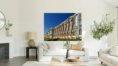 St. Petersburg shows Catherine Palace in clear sunlight Reproduction