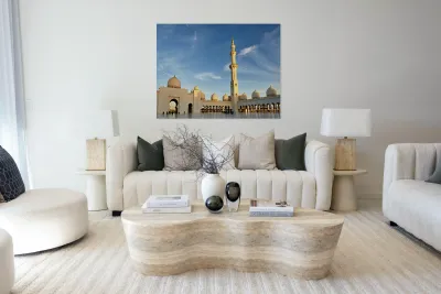 Visit the Sheikh Zayed Grand Mosque at sunset in Abu Dhabi Reproduction