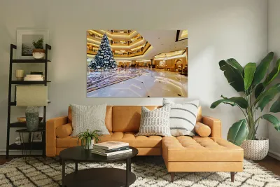 Christmas tree in Abu Dhabi Emirates Palace Hotel lobby Reproduction