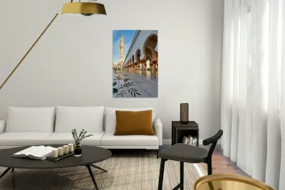 Visit to Sheikh Zayed Grand Mosque in Abu Dhabi at sunset Reproduction