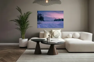 Frozen Lake at Dusk Reproduction